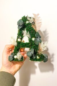 Lettre A en végétaux stabilisés